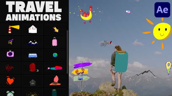 Travel Stickers for After Effects - VideoHive 36819623