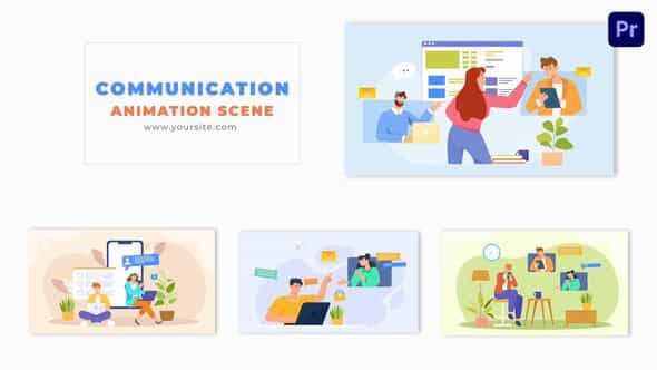 Online Communication Vector Design Character Animation Scene - VideoHive 49480802