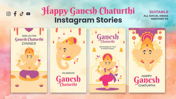 Happy Ganesh Chaturthi Instagram Stories - VideoHive 53812686