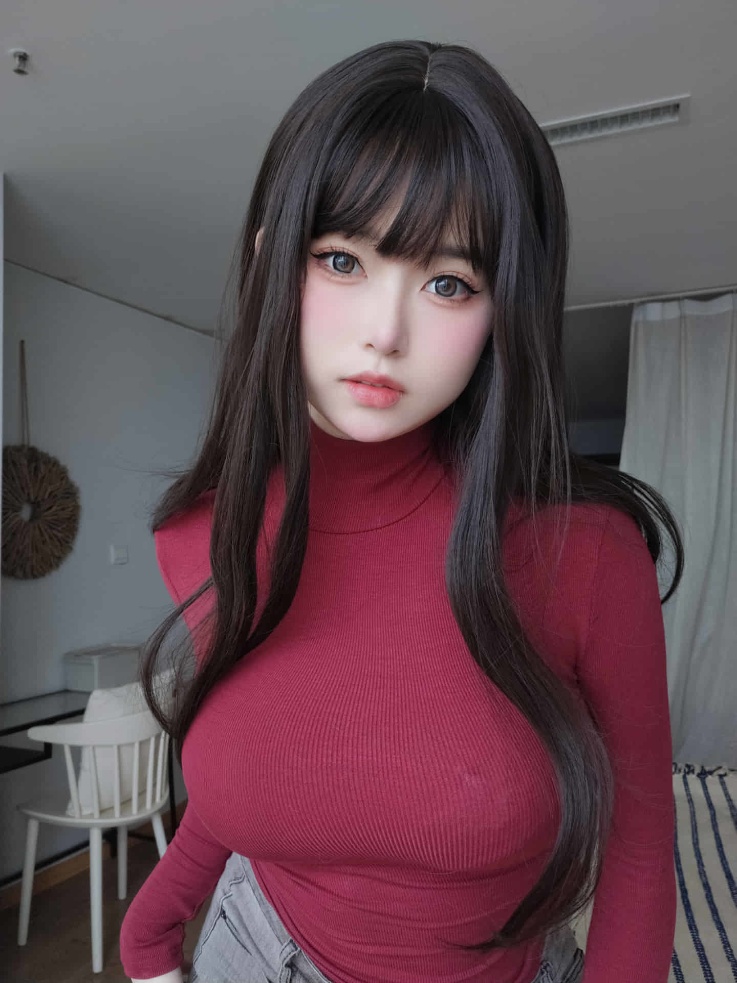 The heroine K NO.09 The plump sister in the red sweater