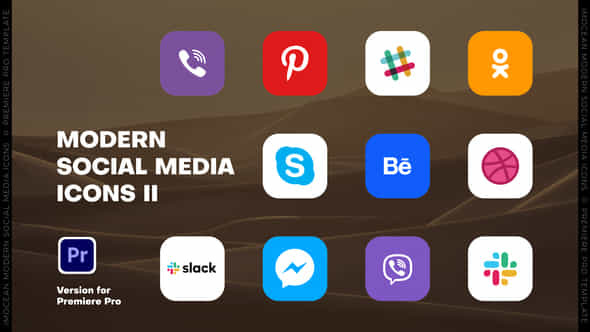 Modern Social Media Icons Ii Mogrt - VideoHive 50312916