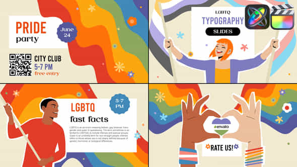 Lgbtq Typography Slides For Fcpx - VideoHive 50588237