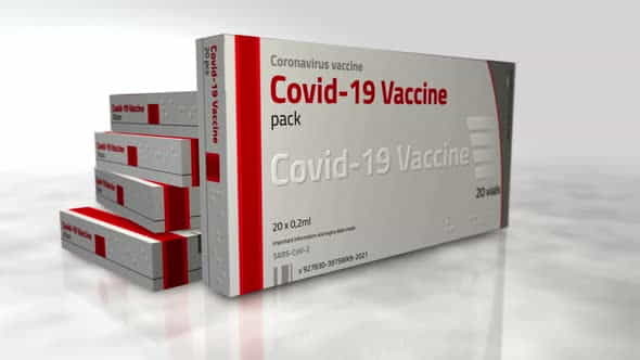 Covid Vaccine box in abstract - VideoHive 33189218