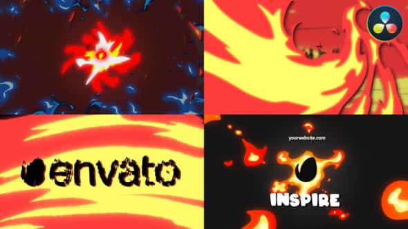 Fire Transition Logo Davinci Resolve - VideoHive 52094624