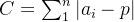 C = \sum_{1}^{n} |a_{i} - p|