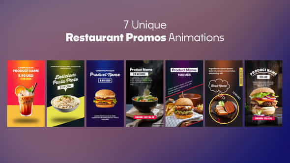 Vertical Restaurant Food Promo Animations - VideoHive 59165381