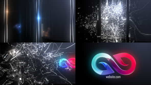 Abstract Glass Shatter Logo Opener - VideoHive 21100554