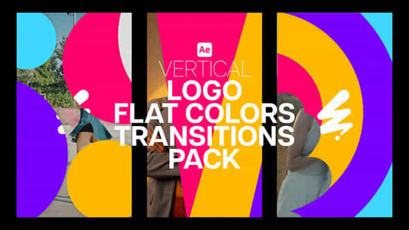 Vertical Logo Flat Colors Transitions Pack - VideoHive 59392314