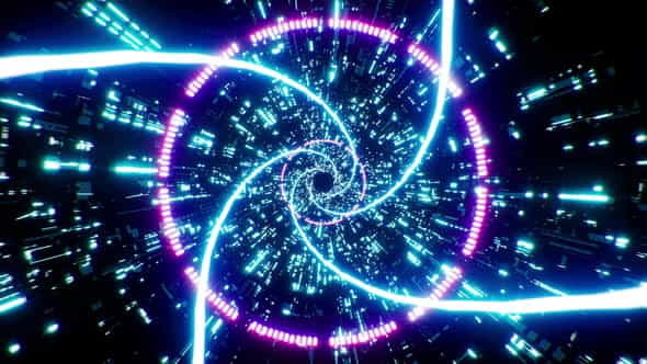 Swirl Blue Line Rotation Scifi - VideoHive 32553180