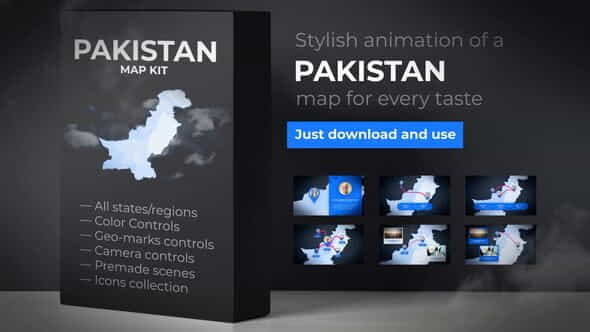 Pakistan Map - Islamic Republic - VideoHive 24234085
