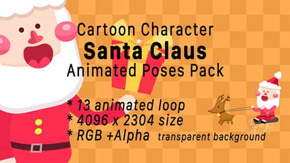 Cartoon Santa Claus Character Poses - VideoHive 13388436
