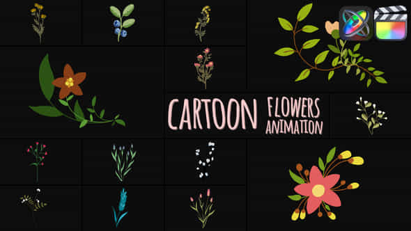 Cartoon Flowers Animations - VideoHive 45801816