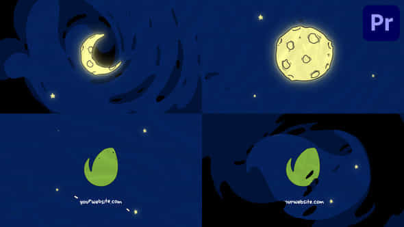 Cartoon Moon Logo - VideoHive 46232579