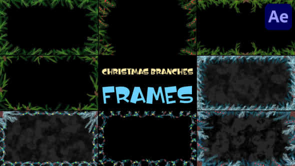 Christmas Branches Frames For After Effects - VideoHive 55984337