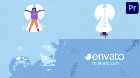 Cartoon Snow Angel Logo Premiere Pro Mogrt - VideoHive 49577133