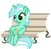 lyra heartstrings sitting upright on a bench sprite