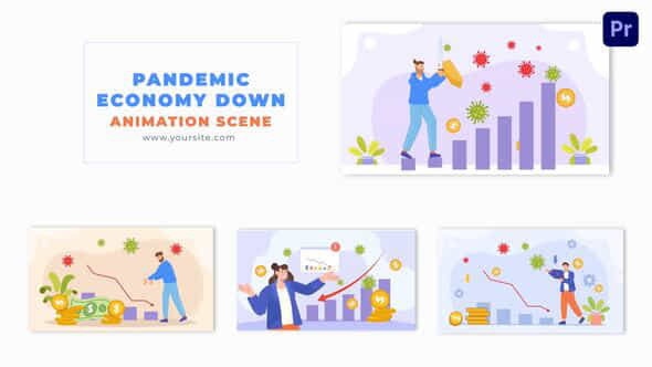 Flat Design Showing An Economic Downturn Animation Scene - VideoHive 49480755