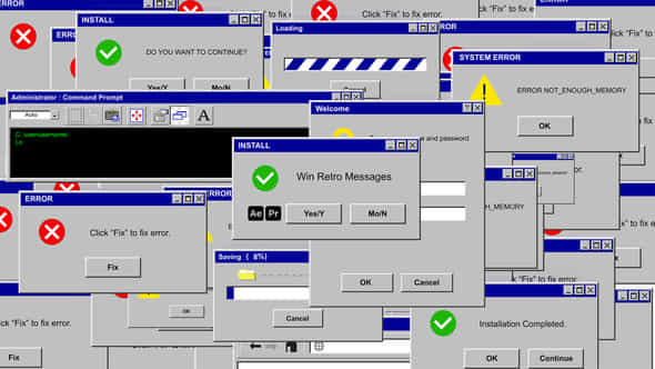 Win Retro Messages - VideoHive 45981250