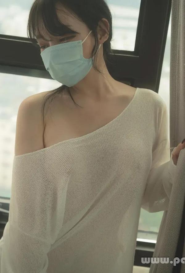 美乳女孩Heejae休闲针织透视衣的诱惑(7)