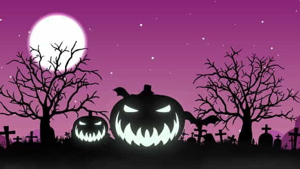 Halloween Background Animation Dark Night - VideoHive 34278631