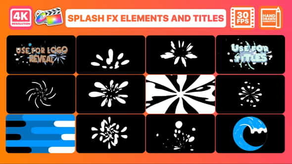 Splash FX Elements And Titles - VideoHive 32282523