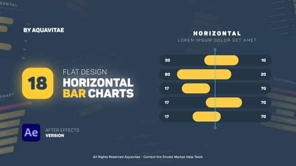 Flat Design Horizontal Bar Charts - VideoHive 35825515