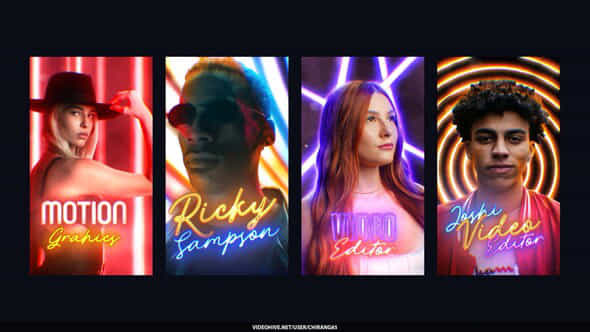 Neon Poster Stories - VideoHive 56866929