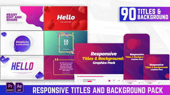 Responsive Titles and Backgrounds Pack - VideoHive 24709342
