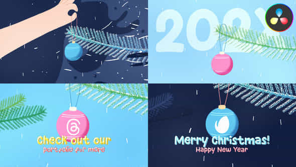 Christmas Tree Ball Logo For Davnci Resolve - VideoHive 49554269