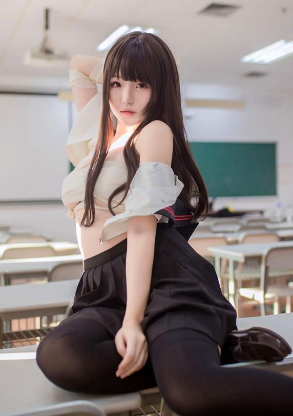 性感人气COSER Yoko宅夏Cos–黑丝JK写真(24)