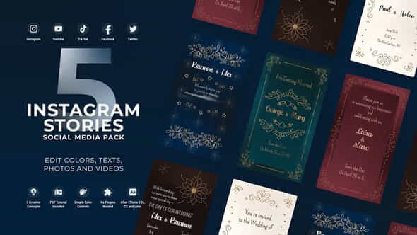 Wedding Invitation Instagram Vertical Stories Mogrt Premiere Pro - VideoHive 52281864