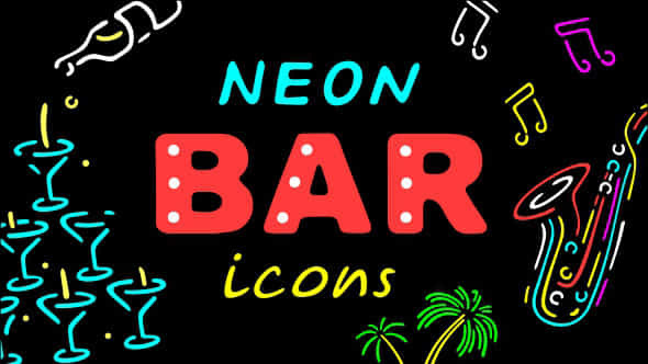 Neon Bar Icons - VideoHive 11170747