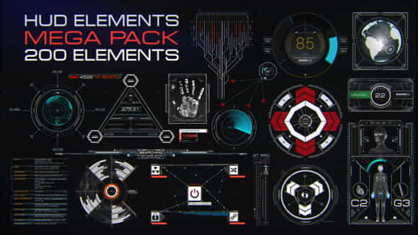 HUD Elements Mega Pack - VideoHive 11250824