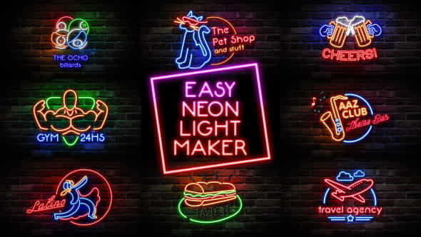 Easy Neon Lights Maker - VideoHive 14350769