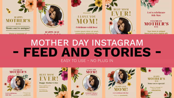 Mother Day Feed And Stories Instagram - VideoHive 57614082