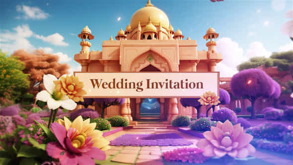 Indian 3D Character Design Wedding Invitation Slideshow - VideoHive 49921012