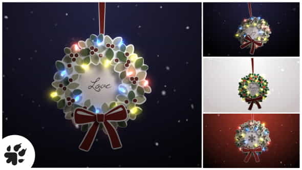 Merry Christmas Wreath - VideoHive 19105685