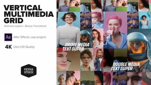 Vertical Multimedia Screens Video Grid - VideoHive 33018498