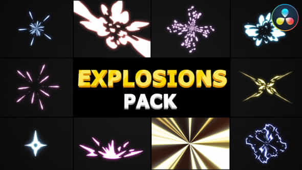 Cartoon Explosions Pack Davinci Resolve - VideoHive 50448545