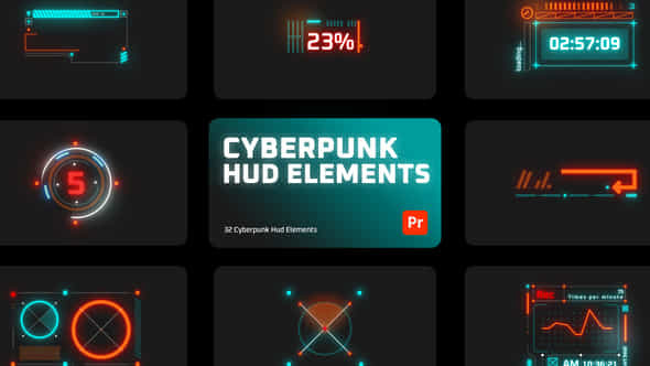 Cyberpunk HUD Elements - VideoHive 44219679