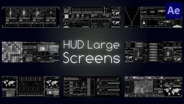 Hud Large Screens For After Effects - VideoHive 52052986