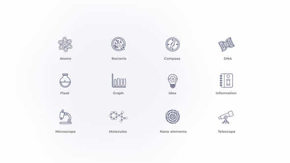 Science- Outline Icons - VideoHive 46804173