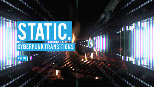 Cyberpunk Static Transitions - VideoHive 47700409