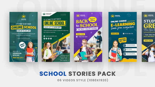 Online School Promo Promo Stories - VideoHive 36207232