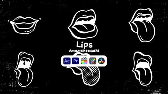 Lips Animated Stickers - VideoHive 50571501