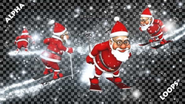 3D Santa Skier Transitions (Alpha - VideoHive 22986968