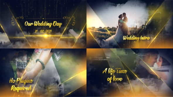 Golden Elegant Wedding Slide - VideoHive 28417557
