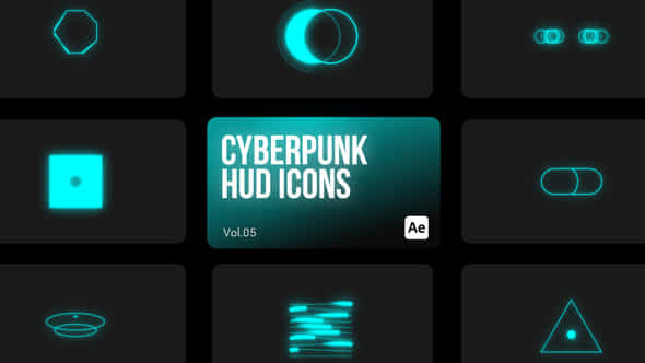 Cyberpunk HUD Icons - VideoHive 44112919