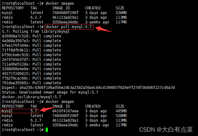 拉取MySQL5.7镜像