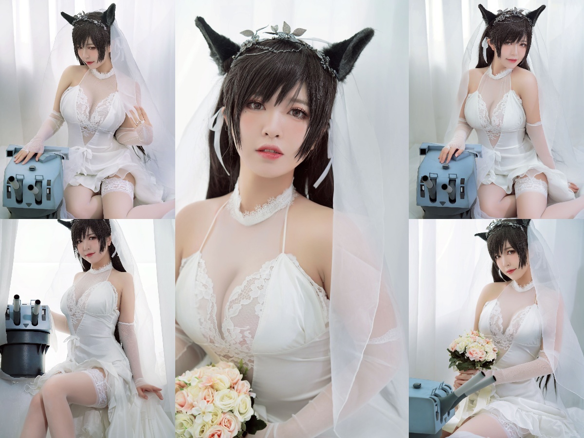 [Cosplay] BANBANKO 半半子 – Atago Wedding dress 愛宕花嫁 (Azur Lane)